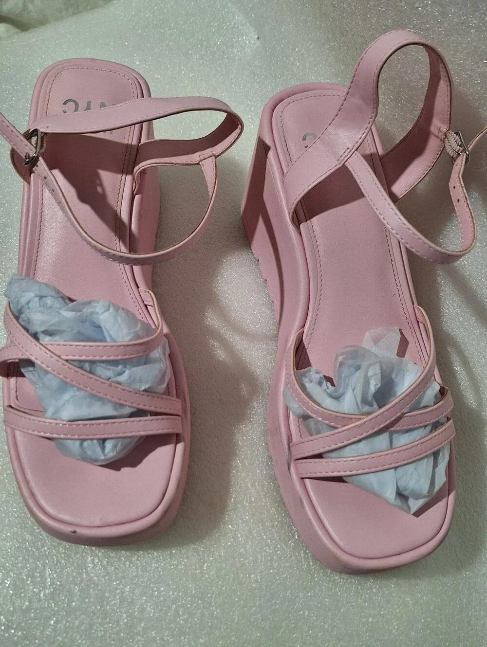 Pink Platform Wedge Sandals - Women
